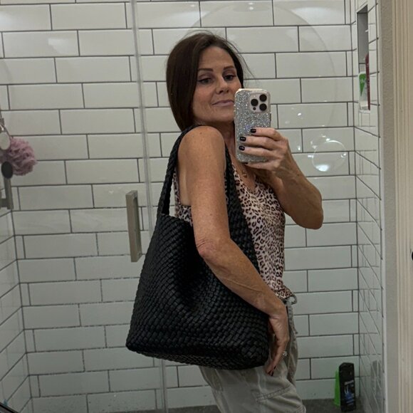 NAGHEDI Style Woven Black Hobo Bag - Picture 15 of 17